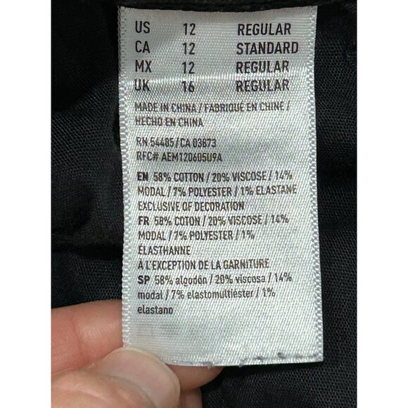 American Eagle Outfitters Super Stretch Distressed Black Skinny Jeans Sz 12 - Picture 7 of 11